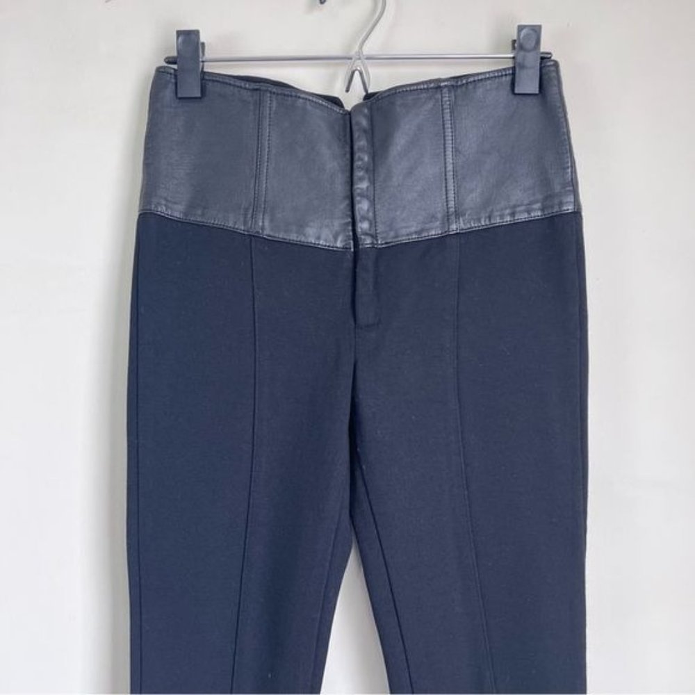 Haute Hippie Black Slim Leather-Panel Skinny corset Pants size small - Picture 4 of 10